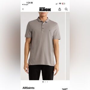 AllSAINTS Mens Cotton Polo Top